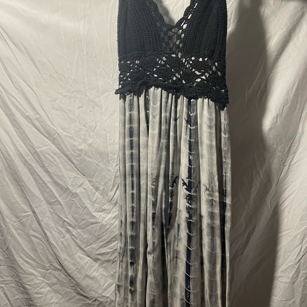 Lace Front Tie Dye Maxi Dress